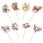 Zhuoweism 40 Pcs Horse Cupcake Toppers - Western Cowgirl Cupcake Picks - Floral Horseshoe Hat Boots - Cake Decorations For Horse