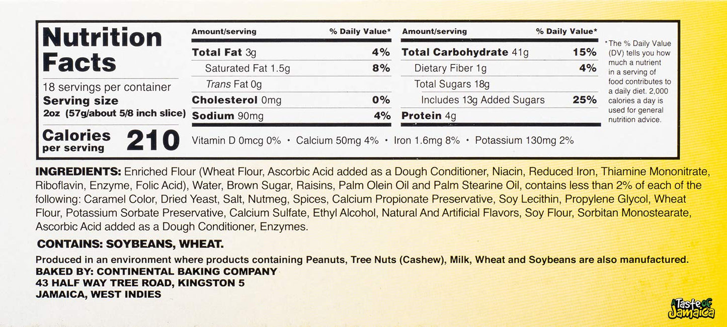 Authentic Jamaican Htb Easter Bun 35Oz