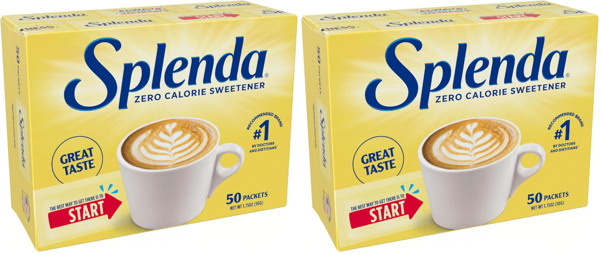 SPLENDA Zero Calorie Sweetener, 50 Count Packets (Pack of 2)