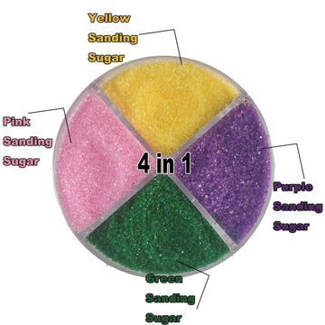 Edible 5.9 Ounce Fine Decorative 4 In 1 Sanding Sugar Sprinkles For Baking, Sparkling Crystals For Cakes, Cookies, Cupcakes, Ice