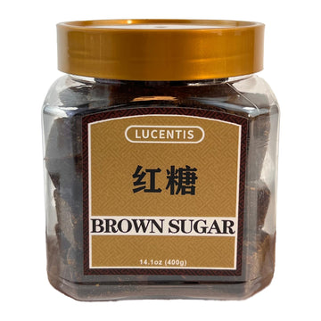 Chinese Brown Sugar Cubes, 14.2 oz/400g, Handmade Yunnan Dark Brown Sugars for Tea and Coffee, Canned