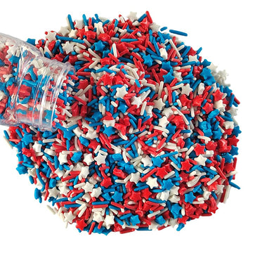 Ephvodi Star Sprinkles Patriotic Sprinkles Red White And Blue Cookie Sprinkle July 4Th Sprinkle Edible Soft Jimmies For Ice Crea