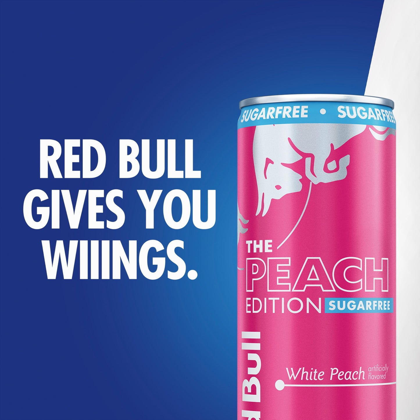 Red Bull Sugar-Free White Peach Summer Edition Energy Drink  with 114mg Caffeine plus Taurine & B Vitamins  12 Fl Oz  Pack of 24 Cans