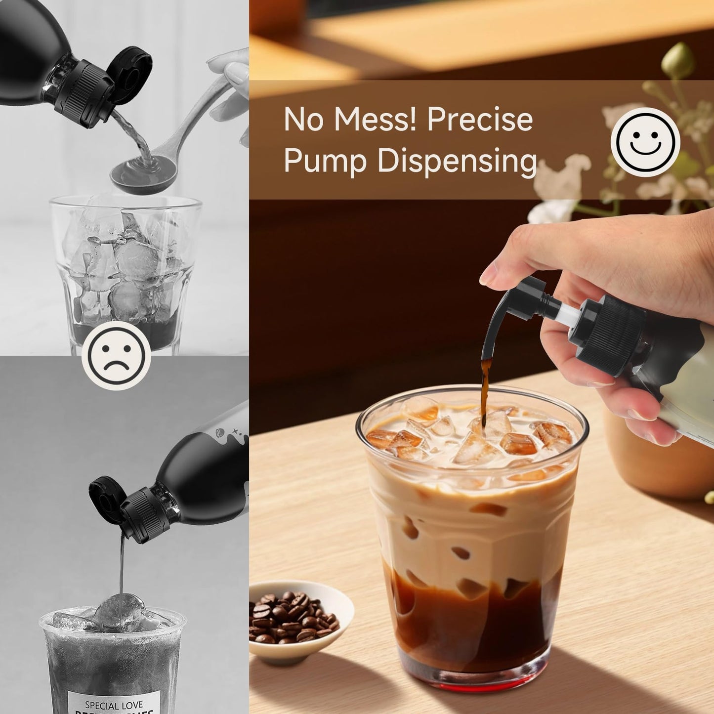 Syrup Pump For Javy Coffee Concentrate 6Fl, Syrup Dispenser Pump For Cold Brew Coffee, No Drip Pouring, Replace Measuring Spoon
