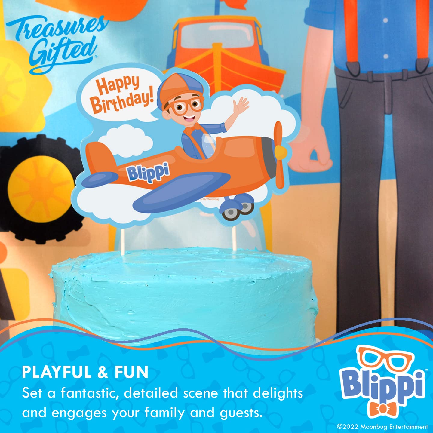Treasures Gifted Officially Licensed Blippi Cake Topper Vehicle - Blippi Cake Decorations - Blippi Birthday Cake Topper - Blippi