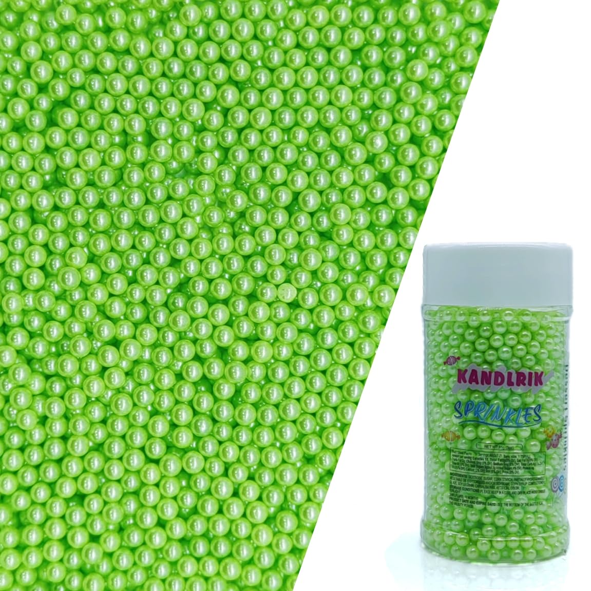 Edible Light Green Pearl Sugar Sprinkles Candy 4mm Mini Pearls Cake Decorations Cupcake Toppers Cookie Decorating Perfect for We