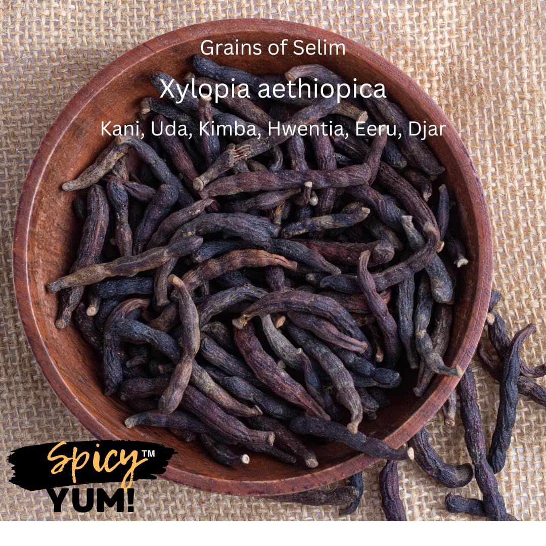 Spicy Yum! Grains Of Selim - Hwentia, Uda, Kimba, Kani, Kili Pepper (Xylopia Aethiopica) (Whole Pods - 4 Oz.)
