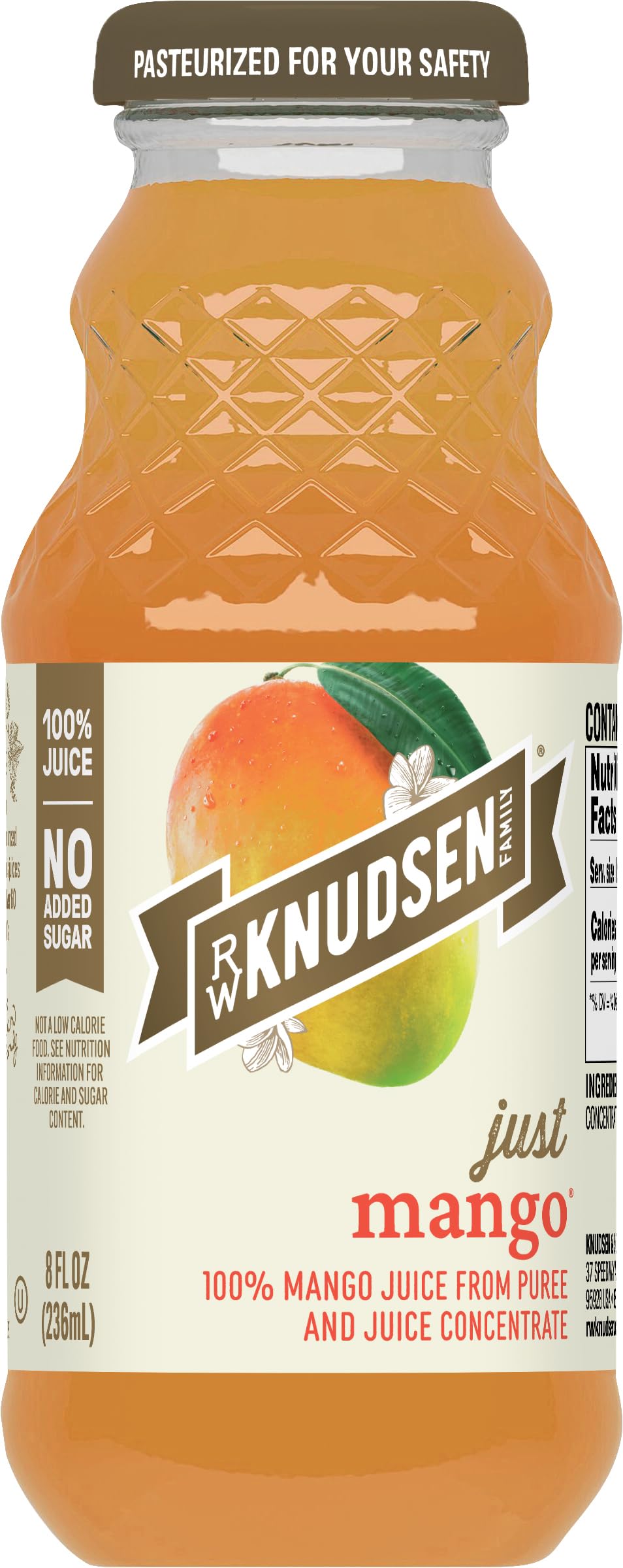 R.W. Knudsen Just Mango Juice, 8 fl oz (12 Pack)