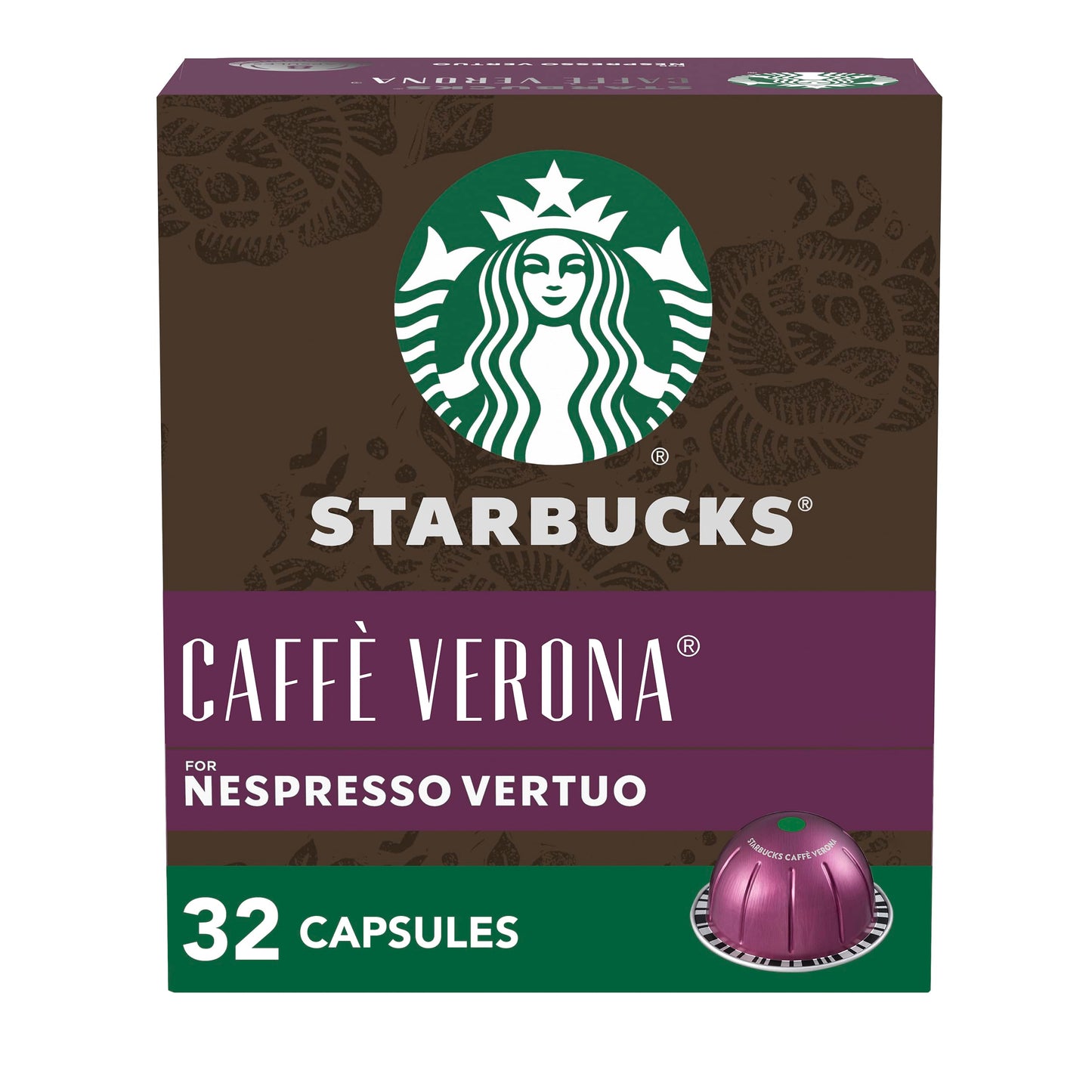 Starbucks by Nespresso Vertuo Caffè Verona Dark Roast Coffee Pods, 32 Count, Brews 7.8 oz.