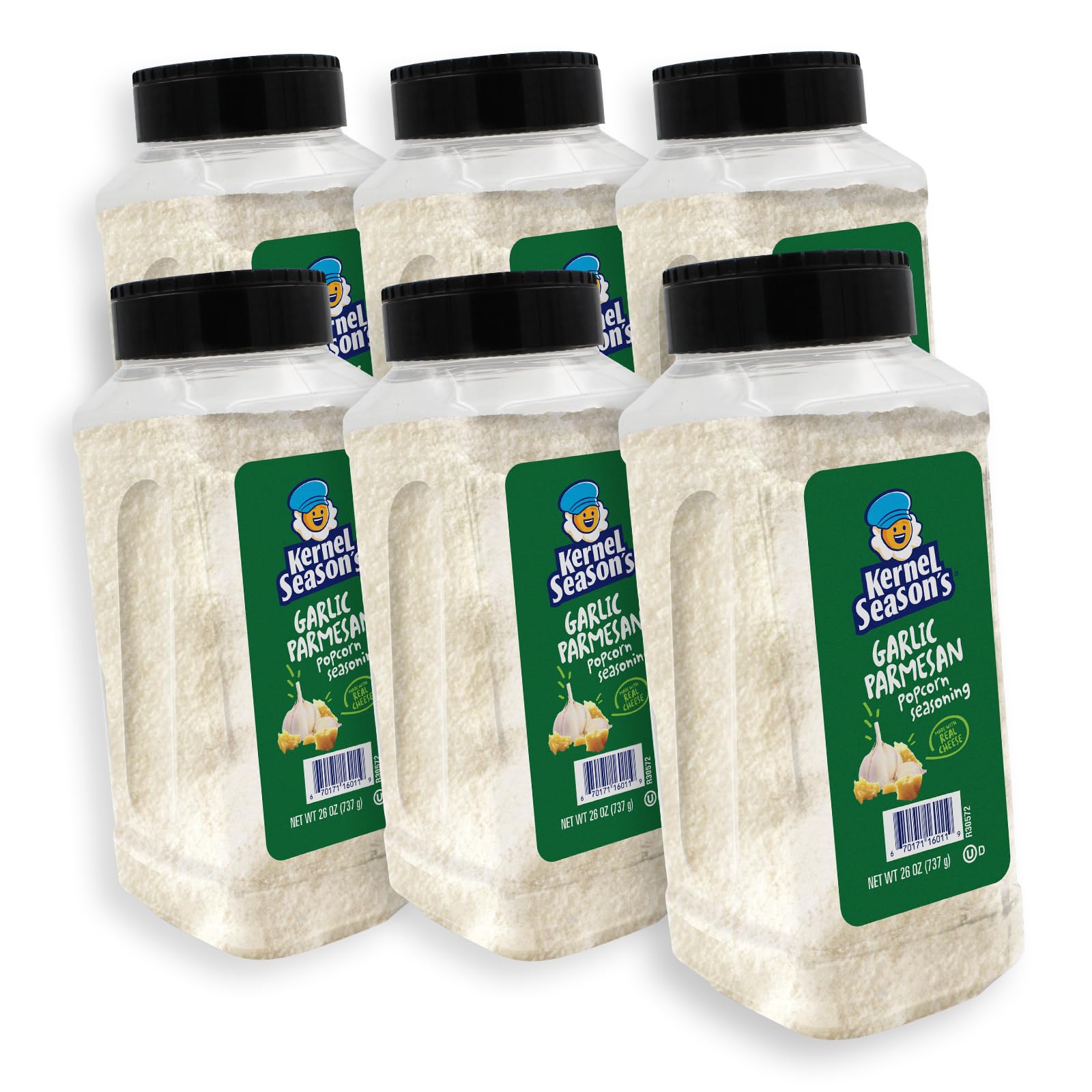 Kernel Seasons Popcorn Seasoning, Garlic Parmesan, 26 Oz, Pack of 6