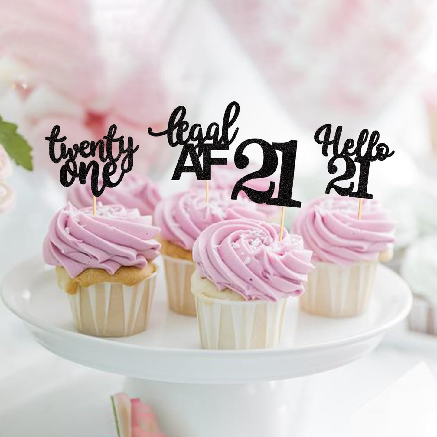 Keaziu 24 Pack 21St Birthday Cupcake Toppers Hello 21St Twenty One Legal 21St Cupcake Picks For 21St Birthday Wedding Anniversar