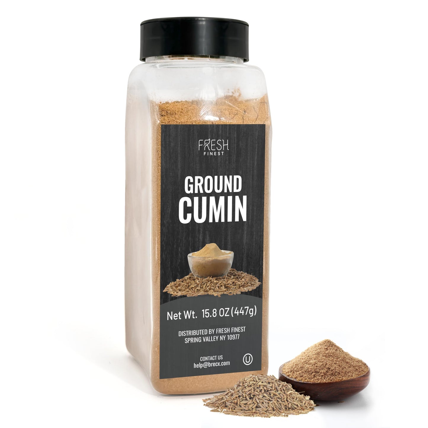 Fresh Finest Ground Cumin - Premium Quality, All-Natural, Non-GMO, Gluten-Free, Kosher - 12oz