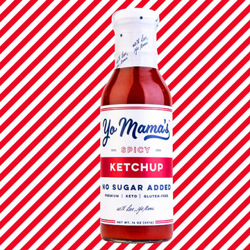 Yo Mamas Foods Keto Spicy Ketchup, No Sugar Added, Vegan, Gluten Free, 14 Ounce