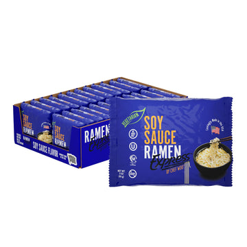 RAMEN EXPRESS Soy Sauce Flavor Ramen Noodles, 24 Pack, Vegetarian, Egg-Free, Dairy-Free, No MSG