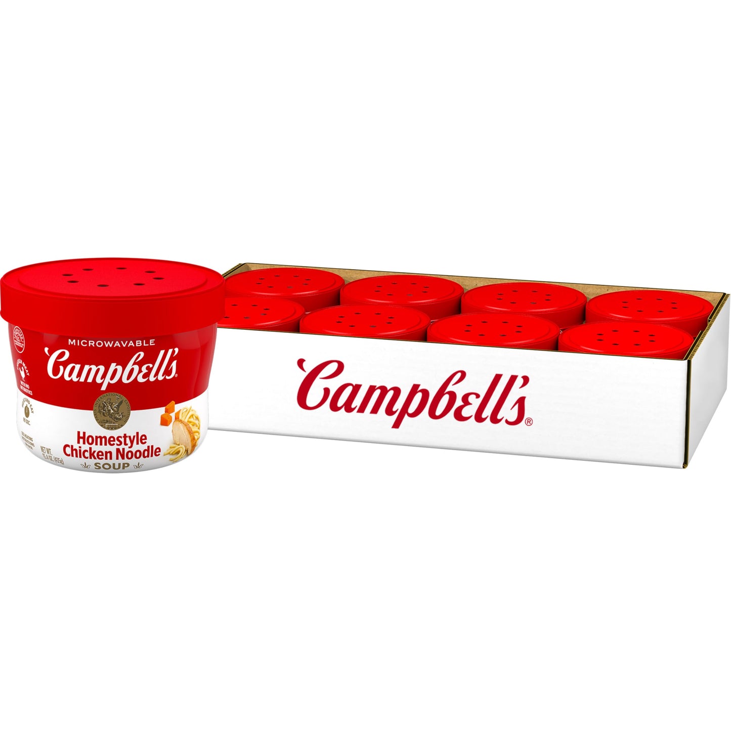 Campbell s Homestyle Chicken Noodle Soup, 15.4 Oz Microwavable Bowl (Case of 8)
