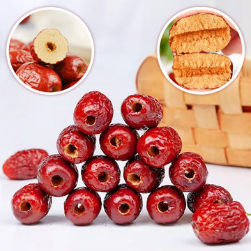 KachiKachi Pitted Dried Jujube Dates - 1.1lb/500g, Sweet Chinese Red Dates for Snacks, Soup, Baking & Home Decor