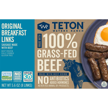 Teton Waters Ranch Grass-Fed Beef Original Breakfast Links, 5.6 Oz
