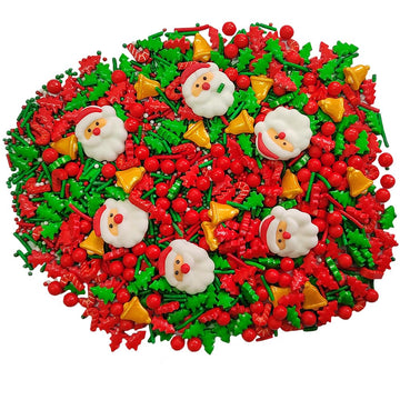 1 Bottle Christmas Sprinkles for Cookie Decorating Cake Toppers Christmas Tree Bells Candy Cupcake Topper Dessert Sprinkle Decor