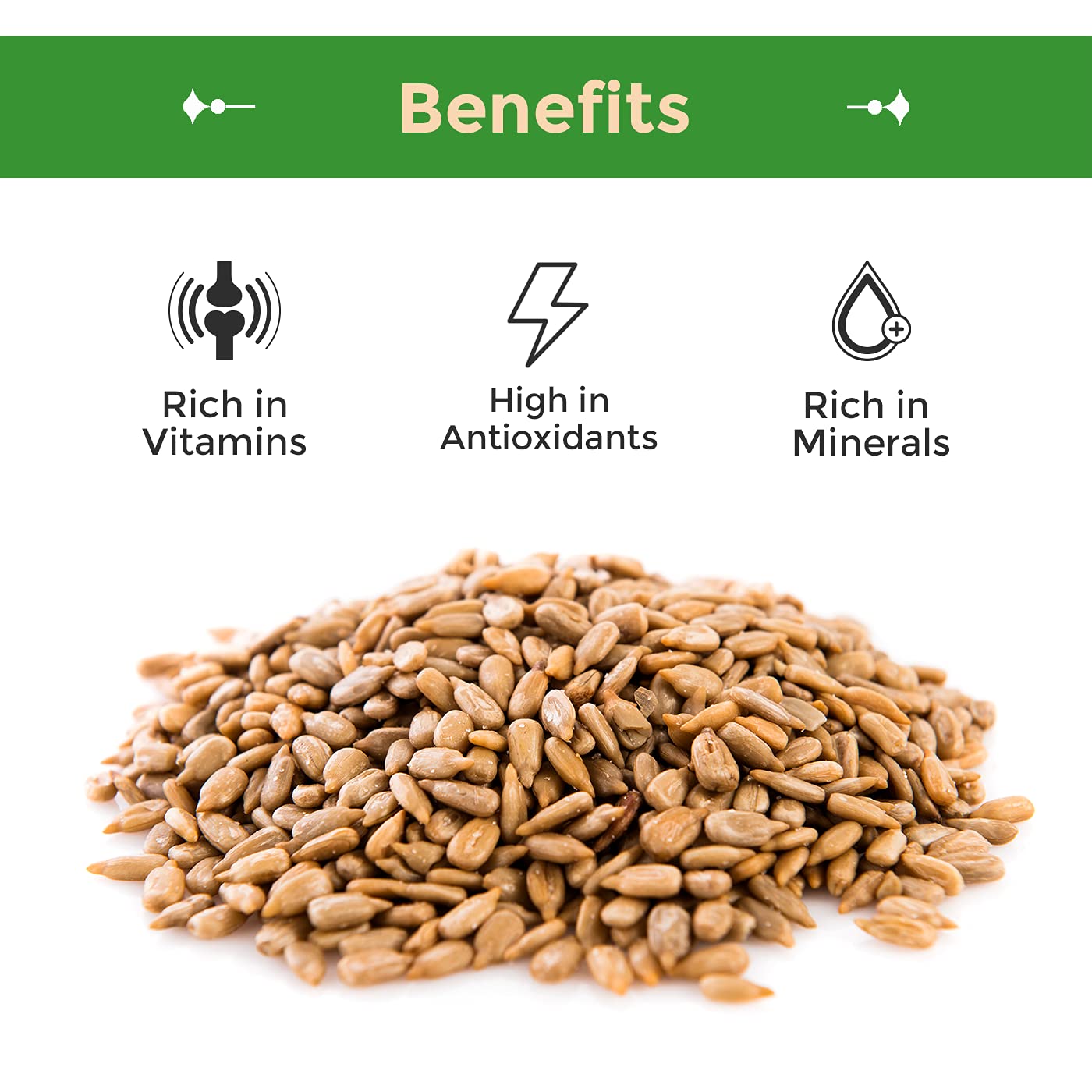 Sincerely Nuts Sunflower Seeds Roasted and Salted, Hulled | No Shell, Gluten-Free Snack, Vegan, and Kosher Certified, 2(LB) Bag