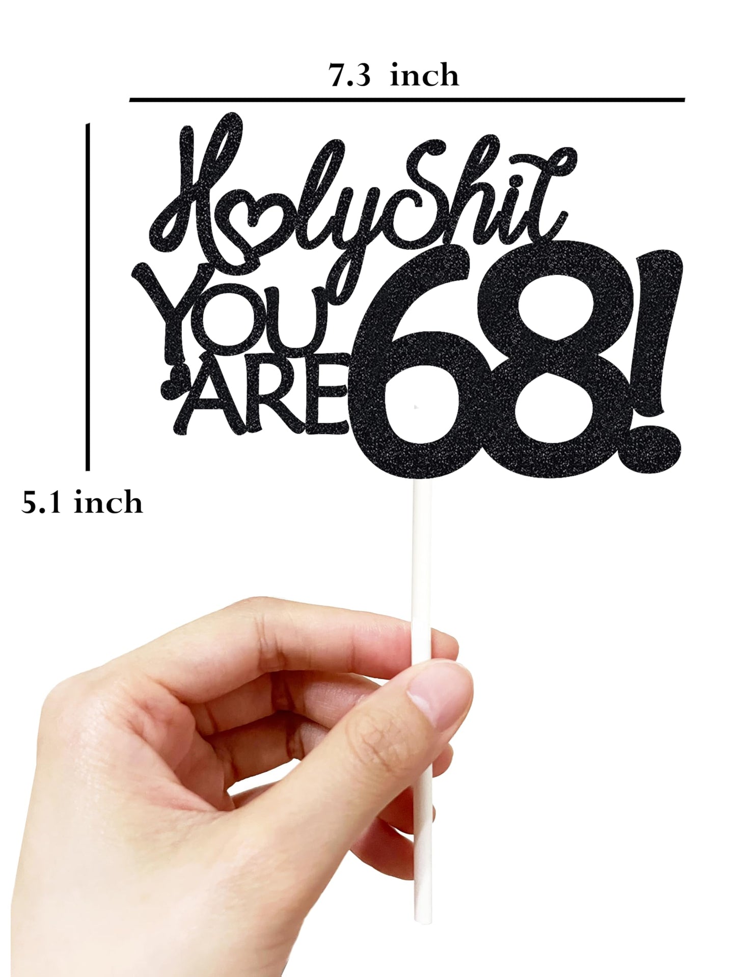 68 Cake Toppers, 68 Birthday Cake Toppers-Black Glitter, Funny 68Th Cake Topper For Men For Women, 68Th Birthday Decorations,68T