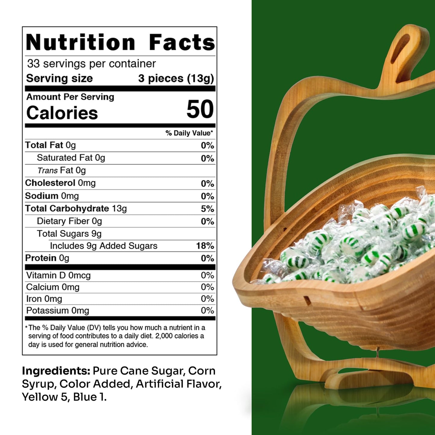 Snackathon Starlight Candy, Spearmint, Individually Wrapped, 1 Pound