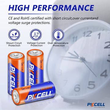 Pkcell 5 Counts 1.5V Lr1/Mn9100/E90/N Size Alkaline Batteries, Leak-Proof Batteries, High Performance And Powerful Batteries, Su