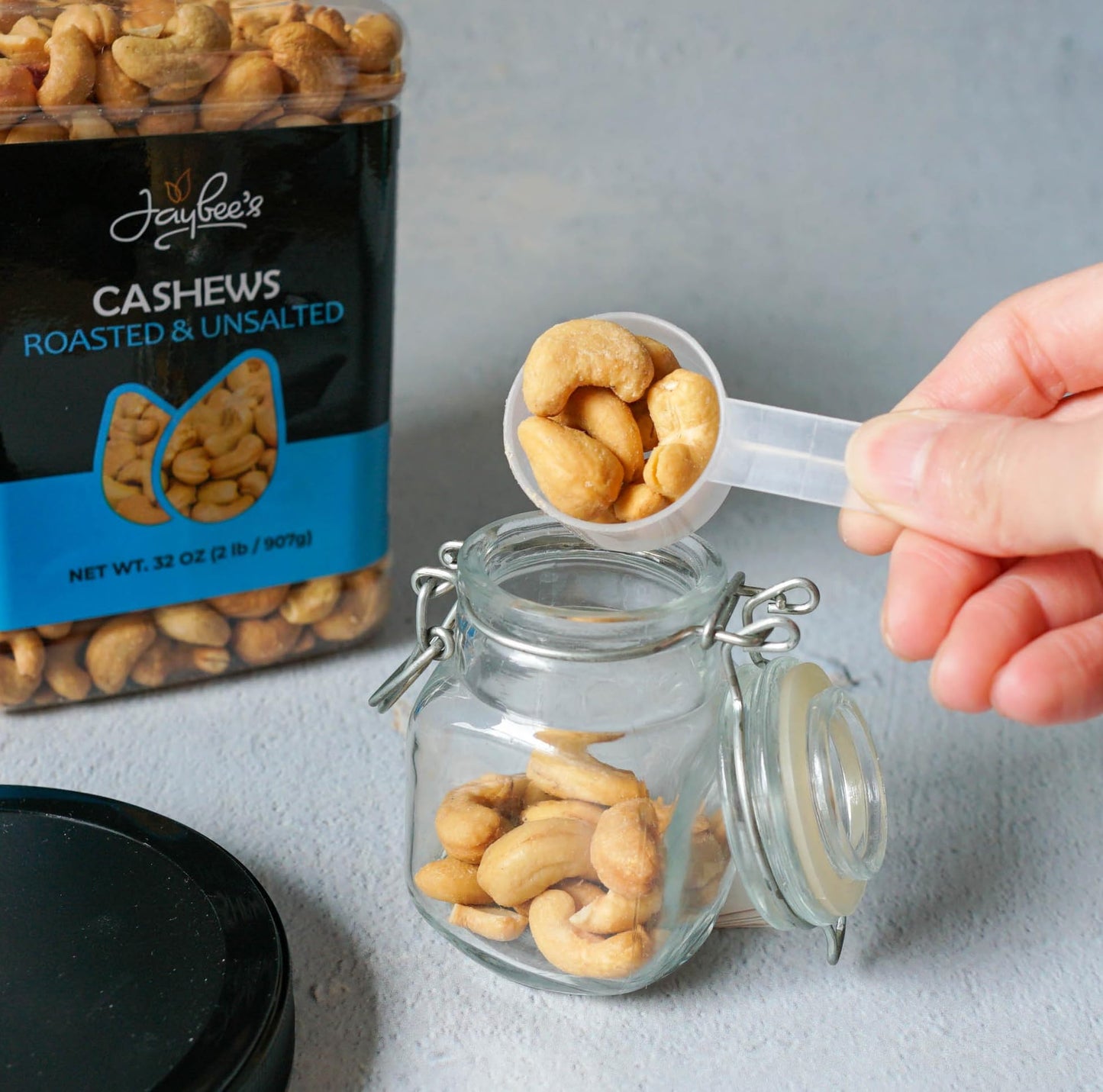 Jaybees Roasted Unsalted Cashews | Healthy Snack | 32 oz (2 lbs) | Vegan & Keto Friendly