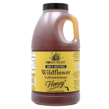 Honey Feast - Raw Wildflower Honey | From American Organic Floral Sources | 48 Ounces