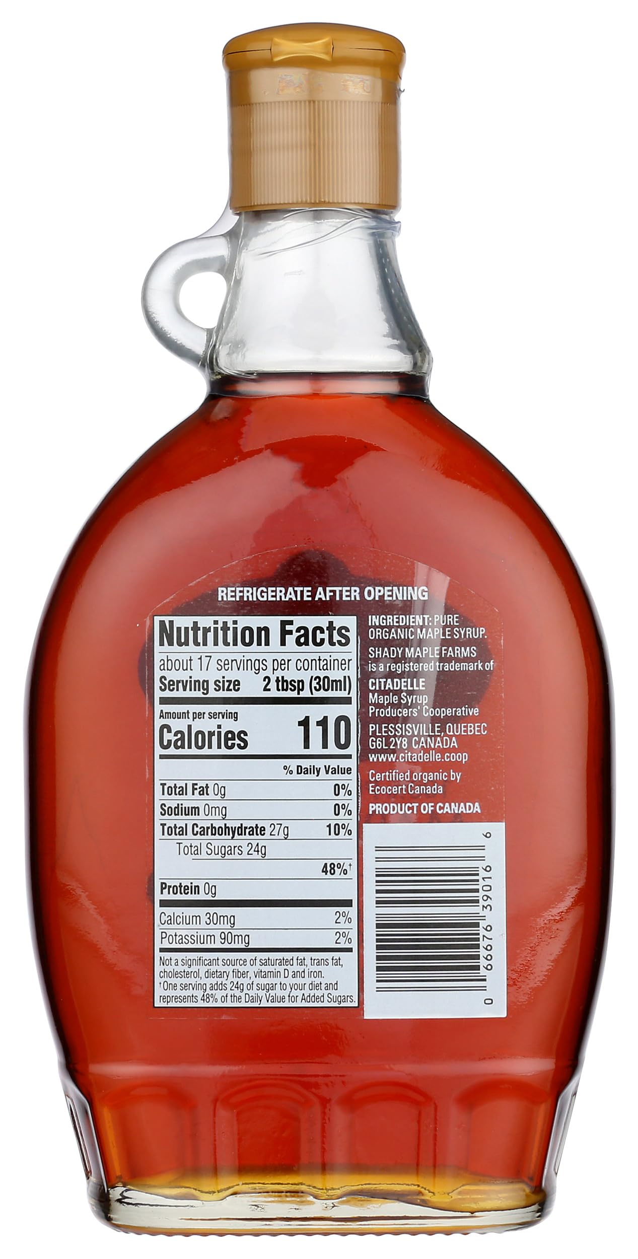 Shady Maple Farms Maple Syrup, Og, Gr A, Dk, Gl, 16.90-Ounce
