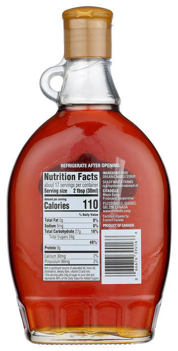 Shady Maple Farms Maple Syrup, Og, Gr A, Dk, Gl, 16.90-Ounce