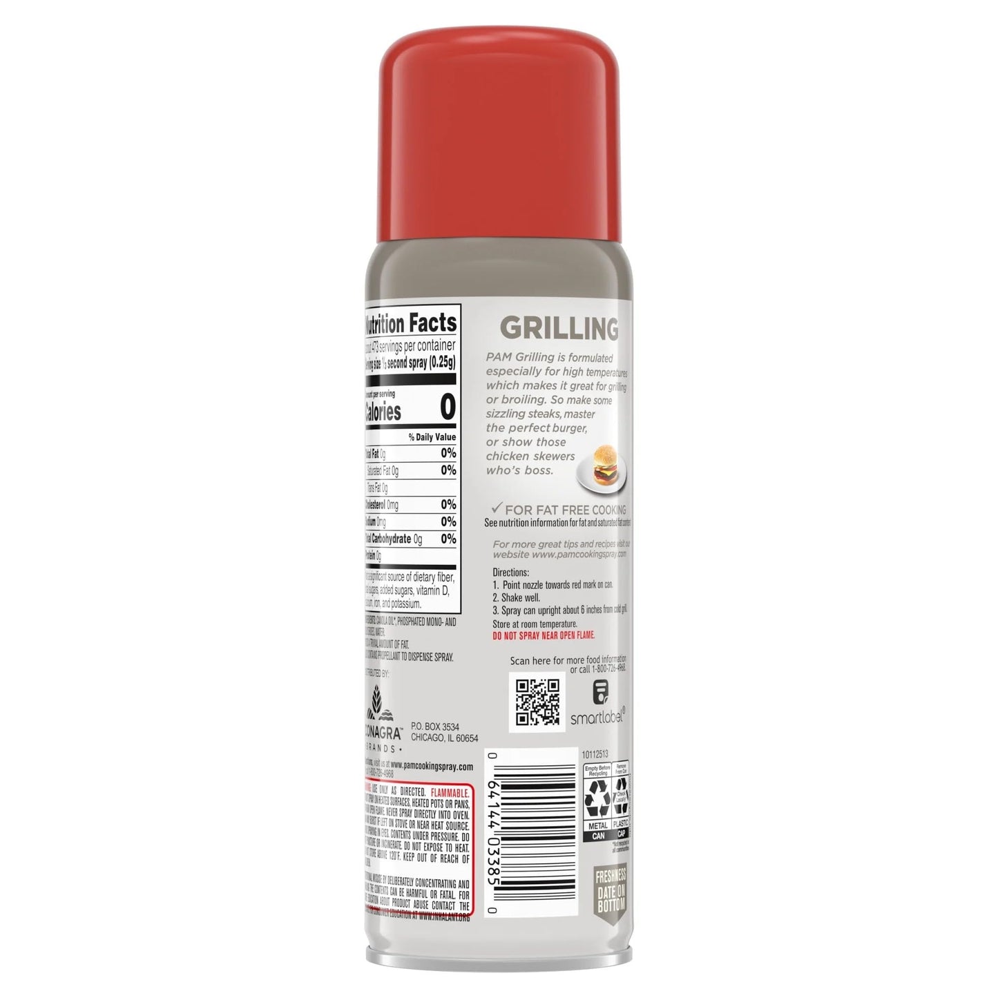 Pam Grilling No-Stick Cooking Spray, 5 oz (Pack of 3) - Perfect for Grilling, Baking, and Cooking - Easy Release, No Residue
