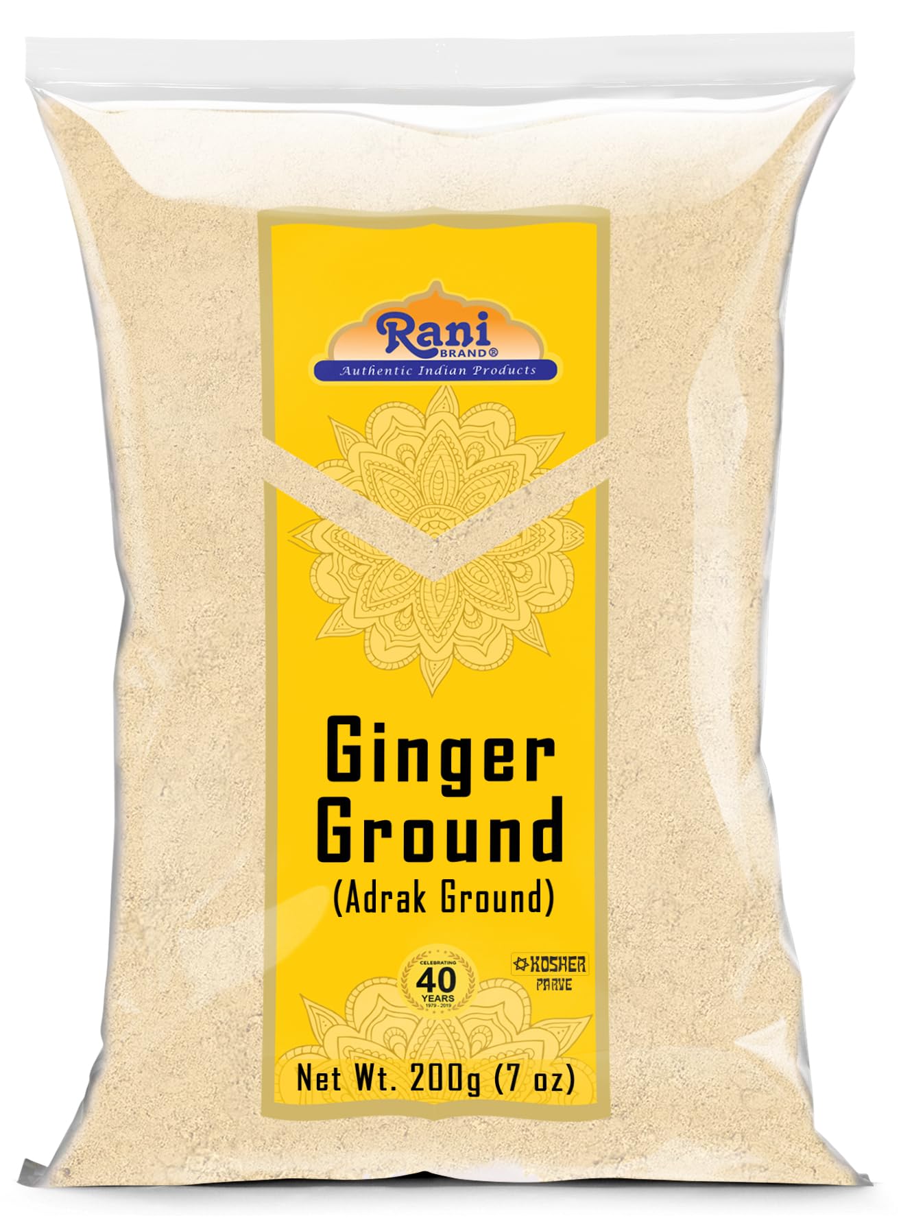 Rani Ginger (Adarak) Powder Ground, Spice 7oz (200g) ~ All Natural | Vegan | Gluten Friendly | NON-GMO | Kosher | Indian Origin