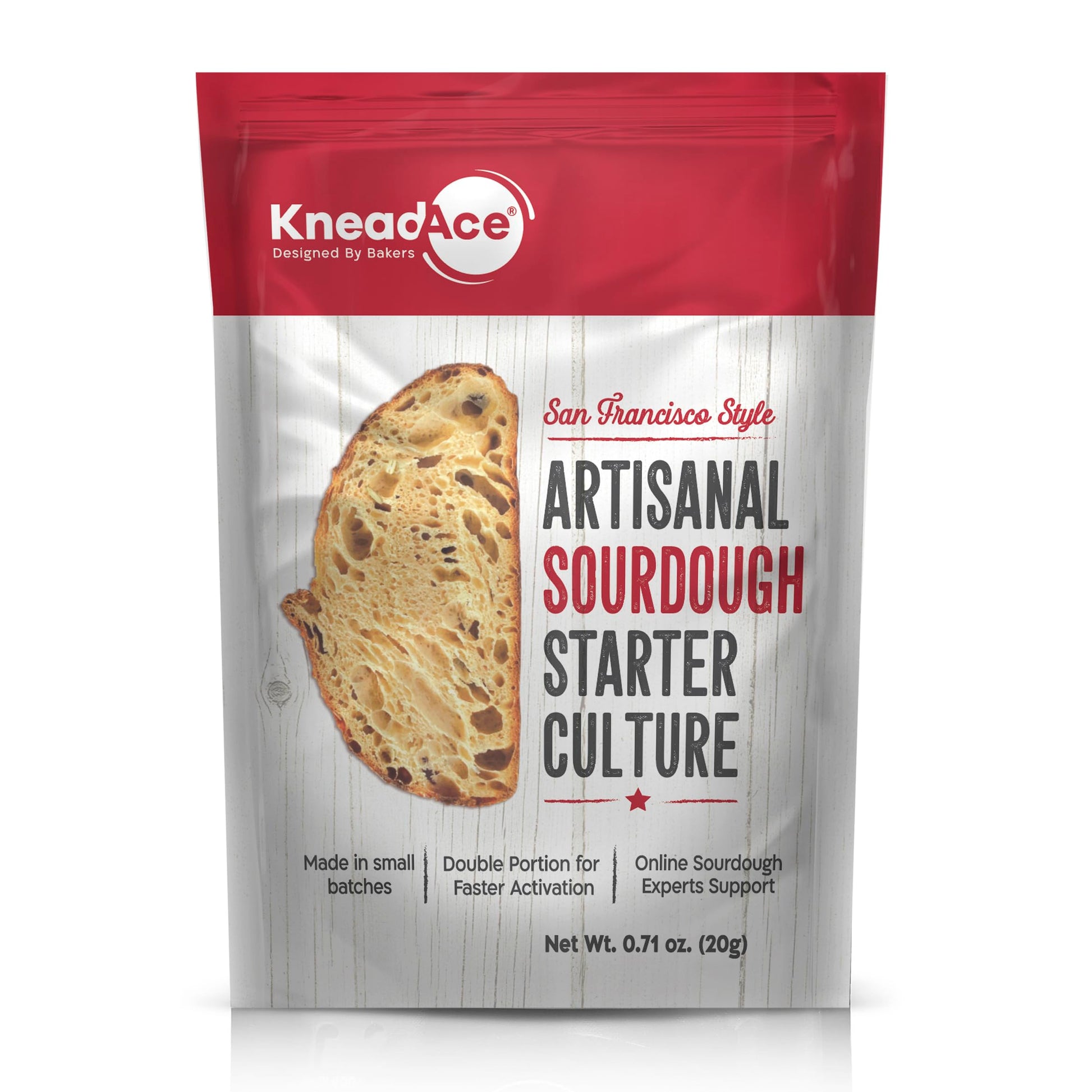 KNEADACE Sourdough Starter Culture, Fast Activation, 0.71 Ounce