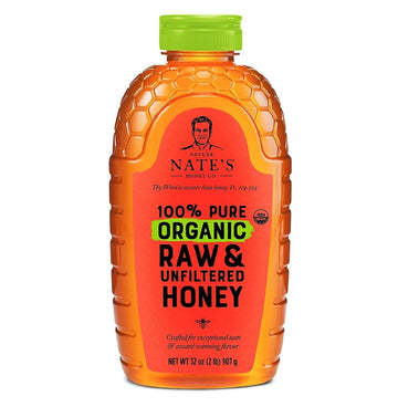 Nate'S Organic 100% Pure, Raw & Unfiltered Honey - Usda Certified Organic - 32Oz. Squeeze Bottle