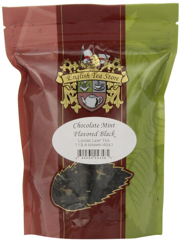 English Tea Store Loose Leaf, Chocolate Mint Flavored Black Tea, 4 Ounce