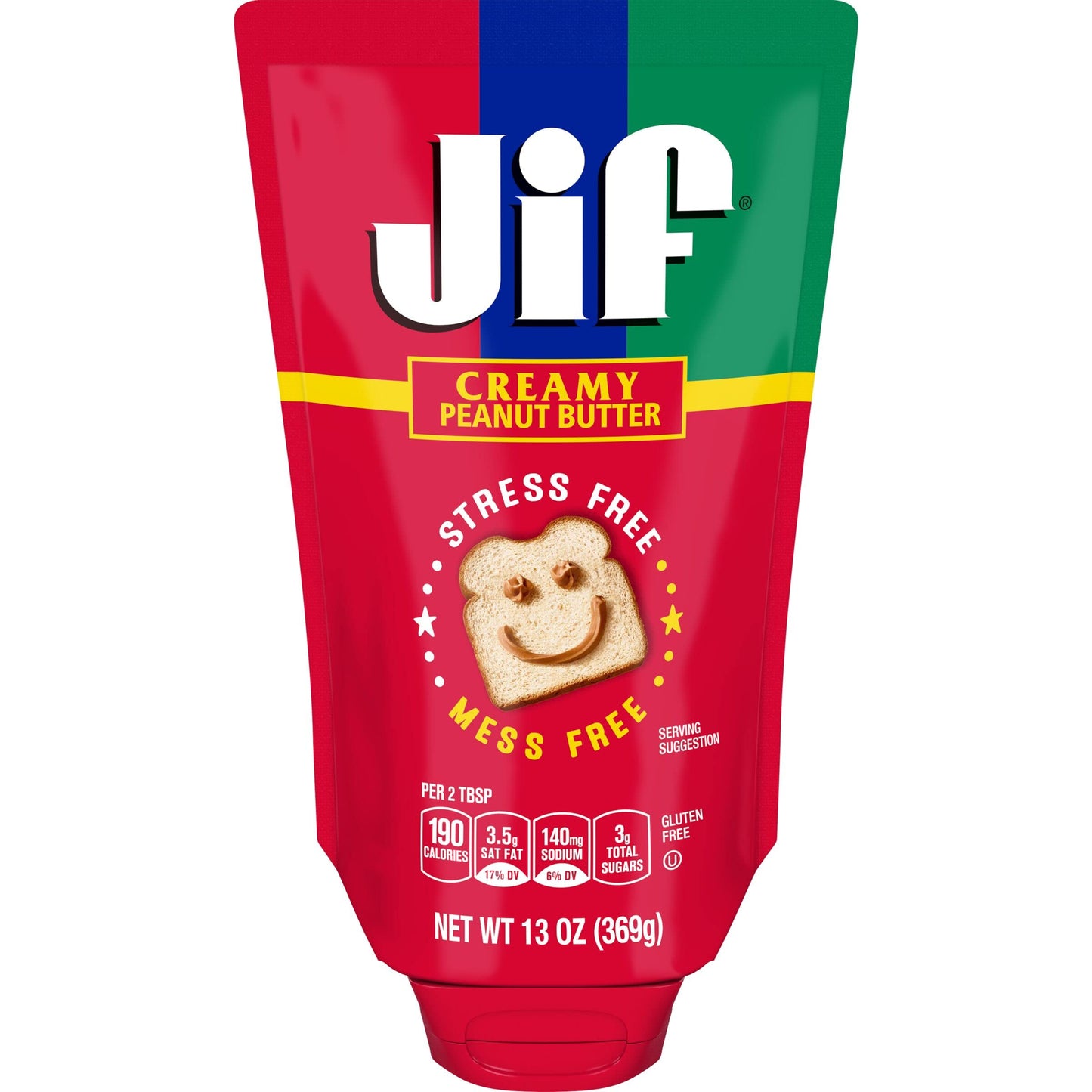 Jif Squeeze Creamy Peanut Butter, Smooth, Creamy Texture, Portable Peanut Butter Pouch 13 Ounces (Pack Of 1)