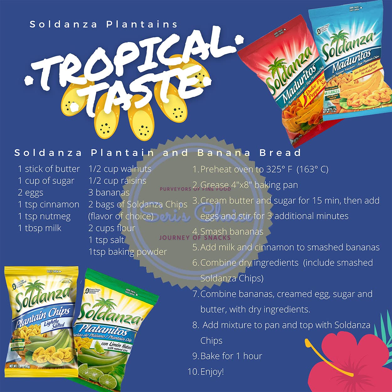 Seconde Nature Soldanza Plantain Chips Variety Pack - 6 Mix, 2.5 oz, International Snack