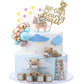 Yinder Bear Cake Toppers Mini Bear Cake Decorations Cake Toppers Gold White Pearl Ball for Birthday Party Decorations(Vivid Colo