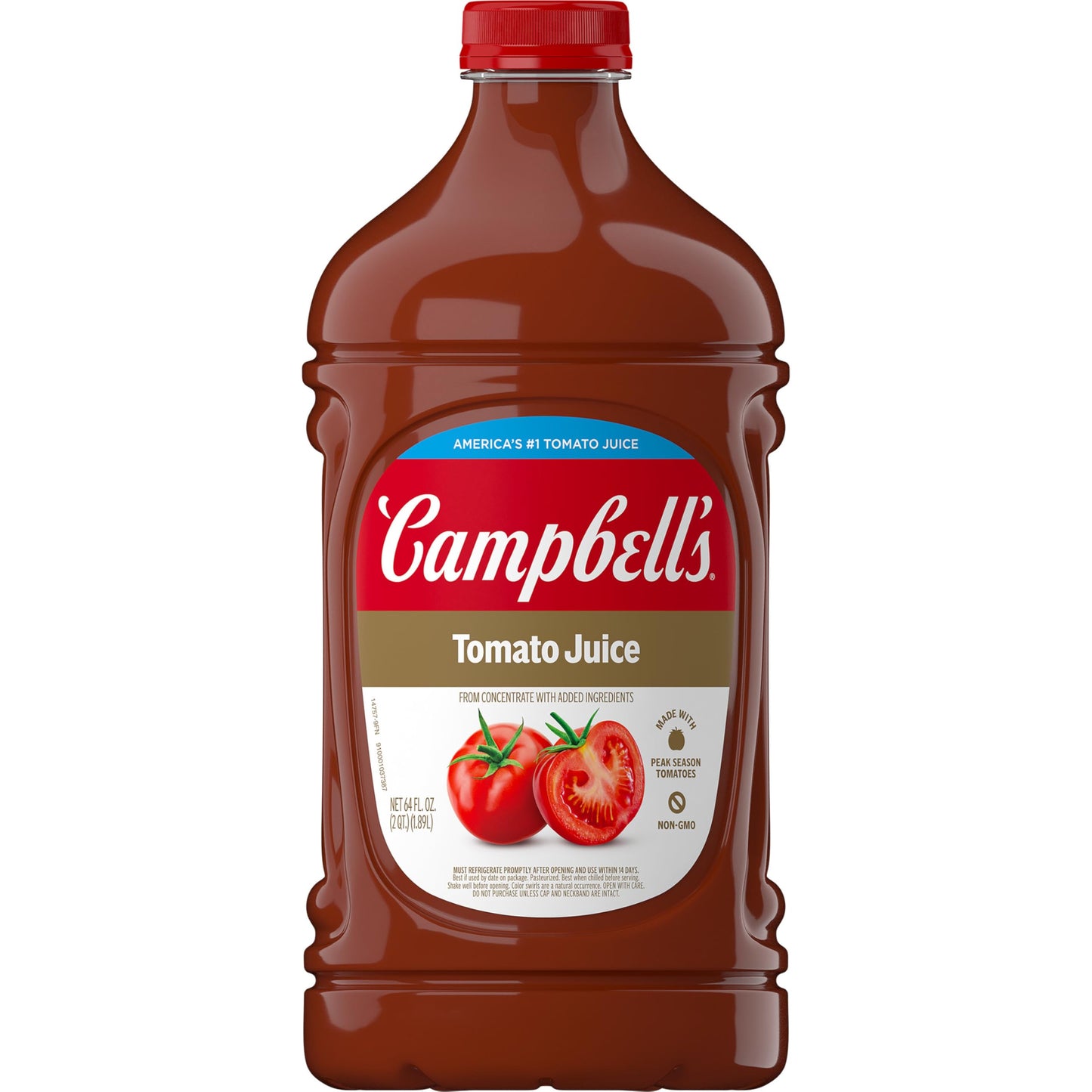Campbells 100% Tomato Juice, 64 Fl Oz Bottle, Pack of 1, Model 200000024819