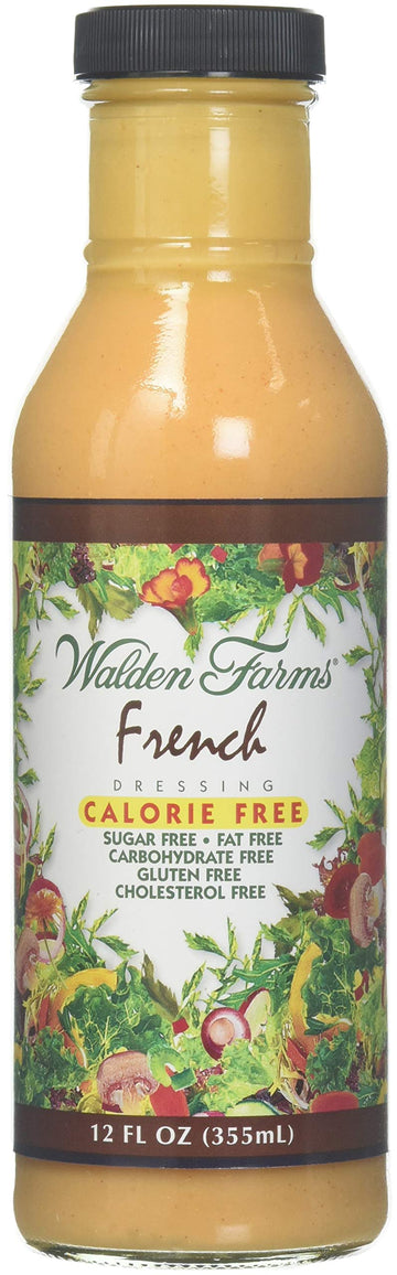Walden Farms French Dressing - Calorie-Free, Gluten-Free, Low Carb, Keto-Friendly, Sugar-Free, Sweet & Tangy French Flavor, (12 