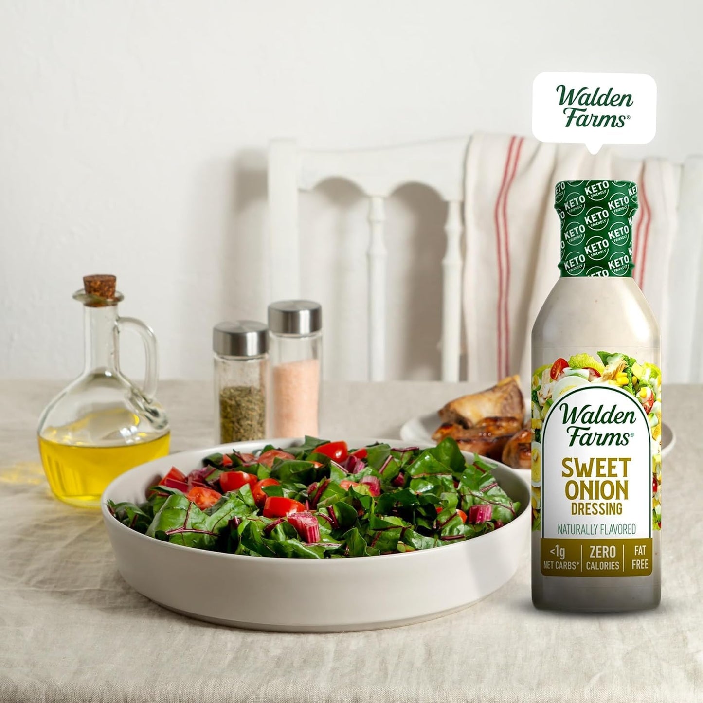 Walden Farms Sweet Onion Dressing - Low Carb, Sugar-Free, 12 Fl Oz Bottle