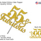 RokAPary 55 & Fabulous Cake Topper, Gold Glitter, Acrylic, 1 Count, Model RCTF
