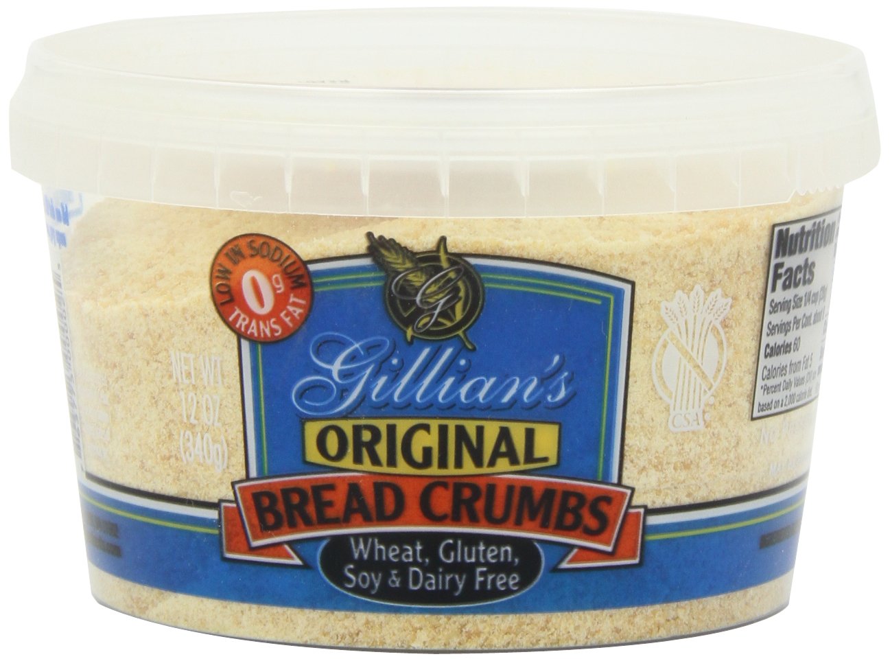 Gillian Bread Crumbs Wheat Free Gluten Free Dairy Free, 12-ounces (Pack of4)