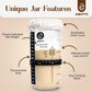 ABIOTO Sourdough Starter Kit  Includes 24 oz Sourdough Starter Jar with Metallic Lid  Silicone Spatula  Feeding Tracker  Extra Thermometer Strips & Breathable Covers - Sourdough Bread Starter Kit