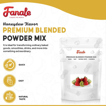 Fanale Premium Honeydew Bubble Tea Flavoring Powder | Perfect For Baking, Smoothies, Desserts And Drinks | Instant Flavoring Pow