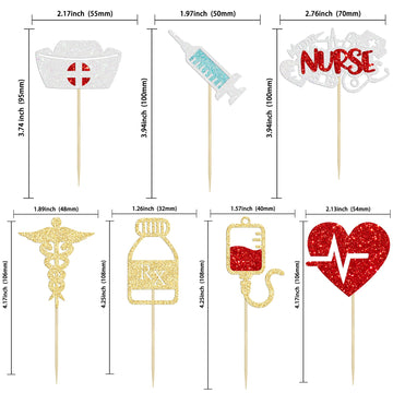 Gyufise 28Pcs Nurse Cupcake Toppers Happy Nurse Week Nursing School Graduation 2024 Cupcake Picks Thank You For Medical Nurse Th