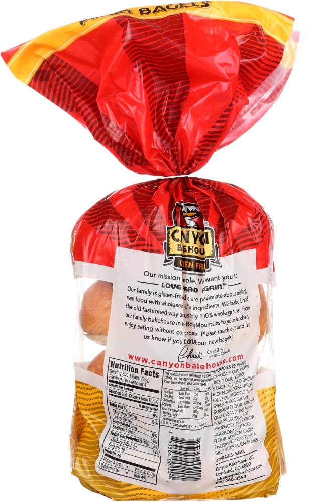 Canyon Bakehouse, Plain Bagels, 14 oz (frozen)