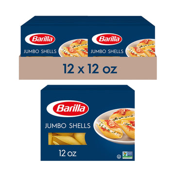 Barilla Jumbo Shells Pasta, 16 Oz. Box (Pack Of 12) - Non-Gmo Pasta Made With Durum Wheat Semolina - Kosher Certified Pasta