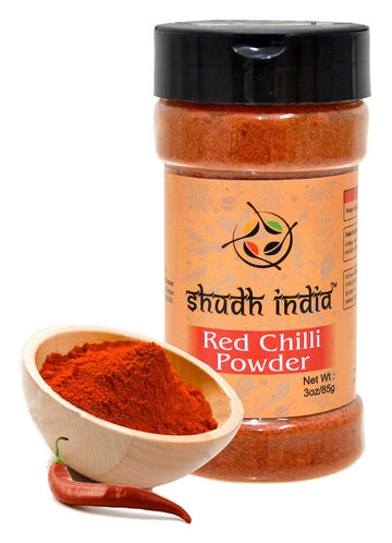Shudh India | Traditional Indian Spicy Red Chili Powder | Chilli Powder Indian Spice | All Natural | No Color added | Gluten Fre