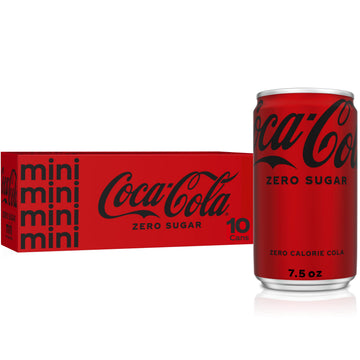 Coke Zero Diet Soda, 10 Pack, 7.5 Fl Oz Cans, Sugar-Free, Refreshing Soft Drink